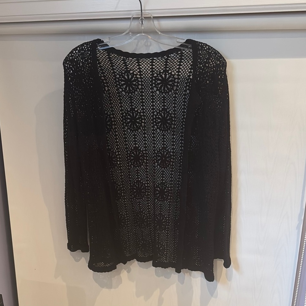 Stylish Black Crochet Cardigan